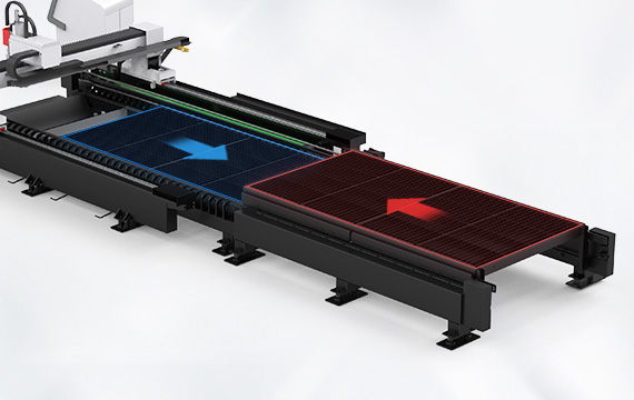 GS-EL Series Ground-Rail-Style Metal Laser Cutting Machine with Exchange Tables 8000-30000W